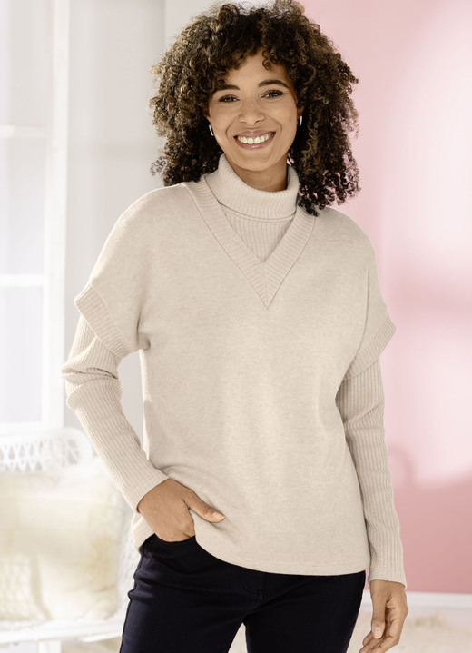 Klaus Modelle - Pullunder mit Rippenakzenten Ansicht 6 Klaus Modelle - Pullunder mit Rippenakzenten, in Größe L(44/46) bis XXL(52/54), in Farbe FUCHSIA Ansicht 6