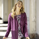 Basics - Strickjacke mit dekorativer Struktur, in Größe 038 bis 054, in Farbe MAUVE – Farbe MAUVE – Ansicht 2
