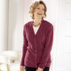 Basics - Strickjacke in sehr flauschiger Qualität – Farbe BEERE MELIERT – Ansicht 3 Basics - Strickjacke in sehr flauschiger Qualität, in Größe L(44/46) bis XXL(52/54), in Farbe BEERE MELIERT – Farbe BEERE MELIERT – Ansicht 3