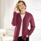 Basics - Strickjacke in sehr flauschiger Qualität – Farbe BEERE MELIERT – Ansicht 1 Basics - Strickjacke in sehr flauschiger Qualität, in Größe L(44/46) bis XXL(52/54), in Farbe BEERE MELIERT – Farbe BEERE MELIERT – Ansicht 1
