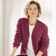 Basics - Strickjacke in sehr flauschiger Qualität – Farbe BEERE MELIERT – Ansicht 4 Basics - Strickjacke in sehr flauschiger Qualität, in Größe L(44/46) bis XXL(52/54), in Farbe BEERE MELIERT – Farbe BEERE MELIERT – Ansicht 4