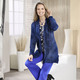 Basics - Long-Strickjacke aus Melangegarn, in Größe 038 bis 054, in Farbe ROYALBLAU-SCHWARZ – Farbe ROYALBLAU-SCHWARZ – Ansicht 3