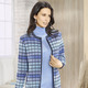 Strickjacken - Strickjacke mit grafischem Muster – Farbe BLEU-MARINE-MULTICOLOR – Ansicht 2 Strickjacken - Strickjacke mit grafischem Muster, in Größe 036 bis 052, in Farbe BLEU-MARINE-MULTICOLOR – Farbe BLEU-MARINE-MULTICOLOR – Ansicht 2