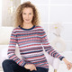Langarm - Pullover in Garnmix, in Größe L(44/46) bis XXL(52/54), in Farbe KORALLE-MARINE-MULTICOLOR – Farbe KORALLE-MARINE-MULTICOLOR – Ansicht 4