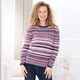 Langarm - Pullover in Garnmix, in Größe L(44/46) bis XXL(52/54), in Farbe KORALLE-MARINE-MULTICOLOR – Farbe KORALLE-MARINE-MULTICOLOR – Ansicht 1