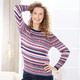 Langarm - Pullover in Garnmix, in Größe L(44/46) bis XXL(52/54), in Farbe KORALLE-MARINE-MULTICOLOR – Farbe KORALLE-MARINE-MULTICOLOR – Ansicht 2