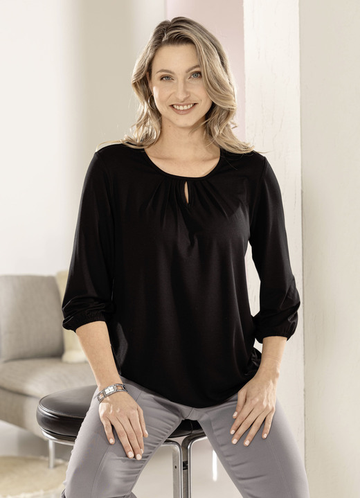 34-Arm - Shirt mit Schlitz in 2 Farben, in Größe 036 bis 052, in Farbe ROT Ansicht 3