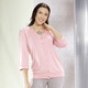 34-Arm - Shirtbluse mit durchgehender Knopfleiste in 2 Farben, in Größe 036 bis 052, in Farbe ROSÉ – Farbe ROSÉ – Ansicht 1