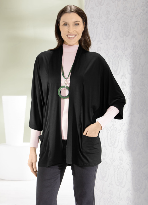 Shirts - Shirtjacke in verschlussloser Form in 2 Farben Ansicht 3 Shirts - Shirtjacke in verschlussloser Form in 2 Farben, in Größe 038 bis 050, in Farbe GRÜN Ansicht 3