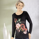 Shirts - Shirt mit floralem Druckmotiv – Farbe SCHWARZ – Ansicht 2 Shirts - Shirt mit floralem Druckmotiv, in Größe 038 bis 054, in Farbe SCHWARZ – Farbe SCHWARZ – Ansicht 2