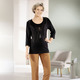 Shirts - Shirt mit kontrastfarbenen Zierplättchen – Farbe SCHWARZ – Ansicht 4 Shirts - Shirt mit kontrastfarbenen Zierplättchen, in Größe 038 bis 056, in Farbe SCHWARZ – Farbe SCHWARZ – Ansicht 4