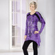 Langarm - Longshirt in aktueller Batik-Optik in 2 Farben, in Größe 038 bis 056, in Farbe LILA BATIK – Farbe LILA BATIK – Ansicht 2