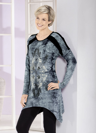 Longshirt in aktueller Batik-Optik in 2 Farben