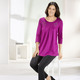 3/4-Arm - Longshirt mit Zierplättchen in 3 Farben – Farbe FUCHSIA – Ansicht 2 3/4-Arm - Longshirt mit Zierplättchen in 3 Farben, in Größe 038 bis 056, in Farbe ROYALBLAU – Farbe FUCHSIA – Ansicht 2
