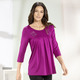 3/4-Arm - Longshirt mit Zierplättchen in 3 Farben, in Größe 038 bis 056, in Farbe SCHWARZ – Farbe FUCHSIA – Ansicht 3