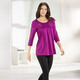 3/4-Arm - Longshirt mit Zierplättchen in 3 Farben, in Größe 038 bis 056, in Farbe SCHWARZ – Farbe FUCHSIA – Ansicht 4