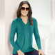 Shirts - Poloshirt mit kurzer Zierknopfleiste in 3 Farben – Farbe PETROL Shirts - Poloshirt mit kurzer Zierknopfleiste in 3 Farben, in Größe 036 bis 054, in Farbe SCHWARZ