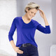 Langarm - Kombifreundliches Shirt in 3 Farben, in Größe L (44/46) bis XXL (52/54), in Farbe ROYALBLAU – Farbe ROYALBLAU – Ansicht 2