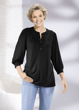 Shirt mit kurzer Knopfleiste in 2 Farben