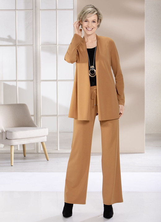 Shirtjacken - Shirtjacke in verschlussloser Form in 4 Farben, in Größe 038 bis 054, in Farbe CAMEL Ansicht 2