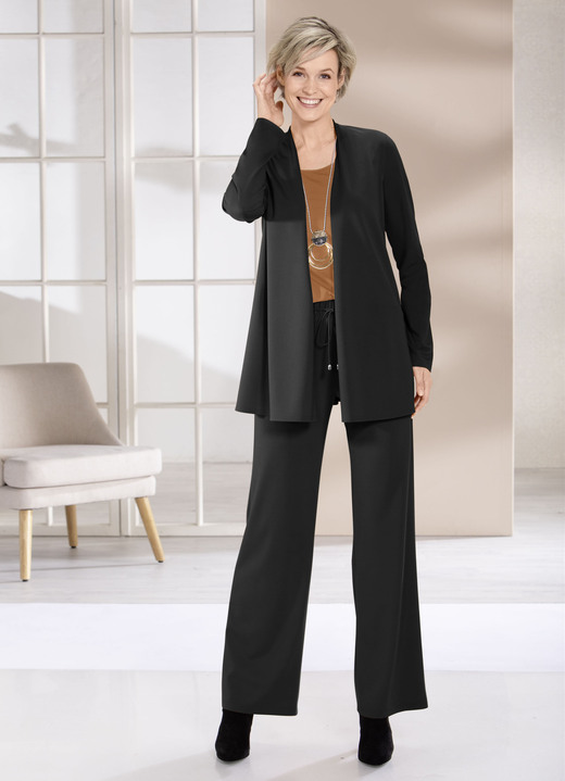 Shirtjacken - Shirtjacke in verschlussloser Form in 4 Farben, in Größe 038 bis 054, in Farbe SCHWARZ Ansicht 2