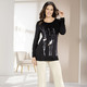 Langarm - Shirt mit platziertem Druck – Farbe SCHWARZ – Ansicht 2 Langarm - Shirt mit platziertem Druck, in Größe 038 bis 056, in Farbe SCHWARZ – Farbe SCHWARZ – Ansicht 2