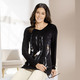 Langarm - Shirt mit platziertem Druck – Farbe SCHWARZ – Ansicht 3 Langarm - Shirt mit platziertem Druck, in Größe 038 bis 056, in Farbe SCHWARZ – Farbe SCHWARZ – Ansicht 3