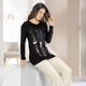 Langarm - Shirt mit platziertem Druck – Farbe SCHWARZ – Ansicht 6 Langarm - Shirt mit platziertem Druck, in Größe 038 bis 056, in Farbe SCHWARZ – Farbe SCHWARZ – Ansicht 6