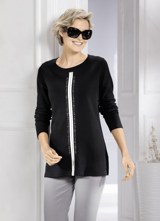 Sweatshirt mit kontrastfarbenem Zierband
