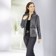Blusen - Flauschige Blusenjacke – Farbe SCHWARZ-ECRU – Ansicht 2 Blusen - Flauschige Blusenjacke, in Größe 036 bis 052, in Farbe SCHWARZ-ECRU – Farbe SCHWARZ-ECRU – Ansicht 2