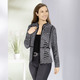 Blusen - Flauschige Blusenjacke – Farbe SCHWARZ-ECRU – Ansicht 1 Blusen - Flauschige Blusenjacke, in Größe 036 bis 052, in Farbe SCHWARZ-ECRU – Farbe SCHWARZ-ECRU – Ansicht 1