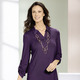 Tuniken - Shirt-Tunika mit krempelbaren Ärmeln – Farbe AUBERGINE – Ansicht 3 Tuniken - Shirt-Tunika mit krempelbaren Ärmeln, in Größe 036 bis 054, in Farbe AUBERGINE – Farbe AUBERGINE – Ansicht 3