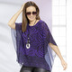 3/4-Arm - Poncho-Tunika mit Bordüren-Druck – Farbe LILA-SCHWARZ – Ansicht 1 3/4-Arm - Poncho-Tunika mit Bordüren-Druck, in Größe 036 bis 052, in Farbe LILA-SCHWARZ – Farbe LILA-SCHWARZ – Ansicht 1