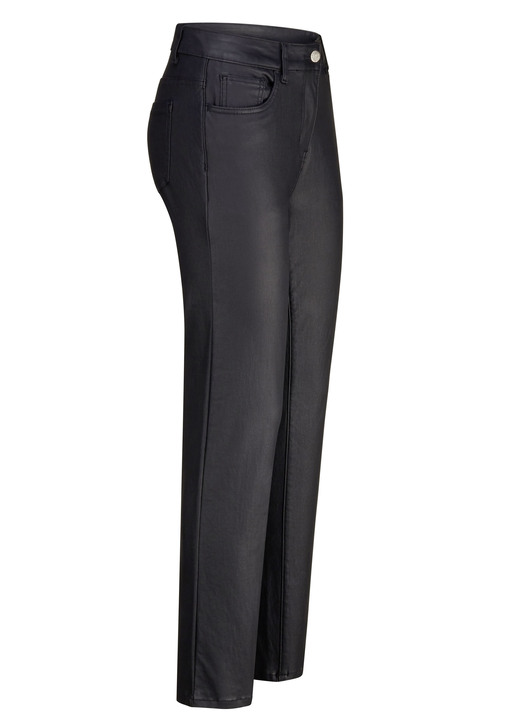SALE % - Beschichtete Hose in 5-Pocket-Form, in Größe 017 bis 050, in Farbe SCHWARZ Ansicht 1
