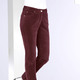 Hosen mit Knopf- und Reißverschluss - Samtweiche Hose in 5-Pocket-Form, in Größe 017 bis 050, in Farbe BORDEAUX – Farbe BORDEAUX – Ansicht 3