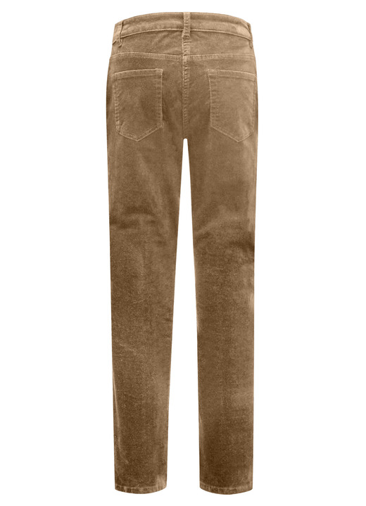 Hosen mit Knopf- und Reißverschluss - Samtweiche Hose in 5-Pocket-Form, in Größe 017 bis 050, in Farbe BORDEAUX Ansicht 9