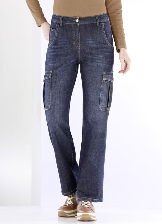 Hosen - Cargojeans, in Größe 017 bis 050, in Farbe DUNKELBLAU Ansicht 3