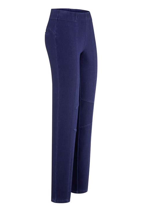 Hosen in Schlupfform - Jersey-Hose in Denim-Optik Hosen in Schlupfform - Jersey-Hose in Denim-Optik, in Größe 018 bis 052, in Farbe DUNKELBLAU