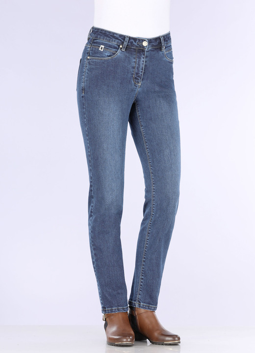 Hosen mit Knopf- und Reißverschluss - Jeans mit praktischer Handytasche, in Größe 017 bis 050, in Farbe JEANSBLAU Ansicht 4