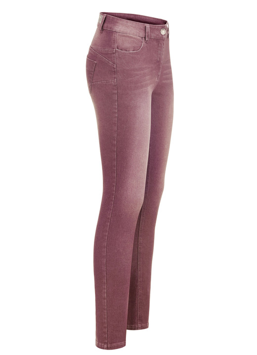 Hosen mit Knopf- und Reißverschluss - Jeans mit Push-up-Effekt, in Größe 017 bis 050, in Farbe BORDEAUX Ansicht 1