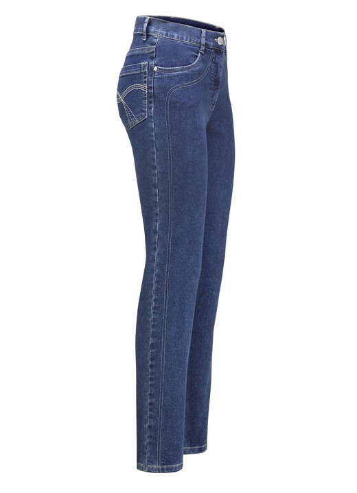 Hosen mit Knopf- und Reißverschluss - Power-Stretch-Jeans, in Größe 017 bis 092, in Farbe DUNKELBLAU Ansicht 1