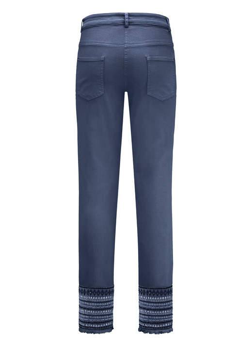 Hosen - Hose mit aufwendiger Stickerei im Ethno-Stil, in Größe 017 bis 050, in Farbe BLAU Ansicht 2