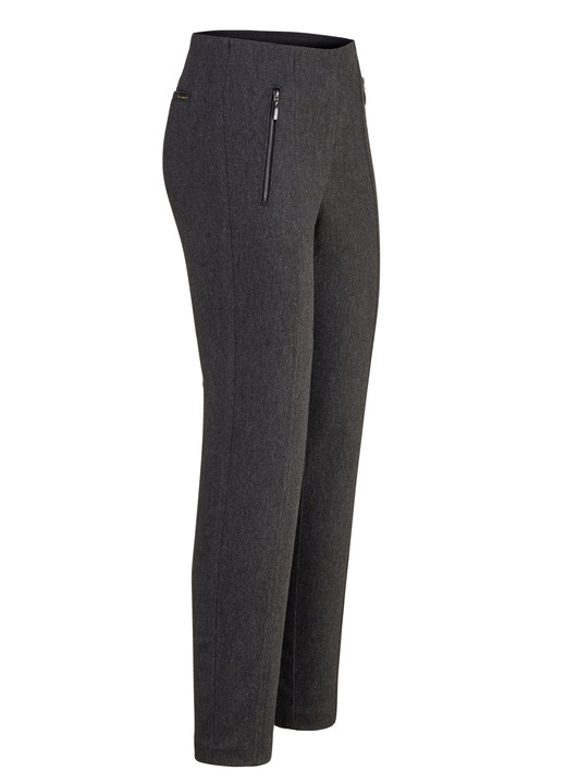 Hosen in Schlupfform - Hose mit Reißverschluss-Taschen Hosen in Schlupfform - Hose mit Reißverschluss-Taschen, in Größe 018 bis 052, in Farbe ANTHRAZIT MELIERT