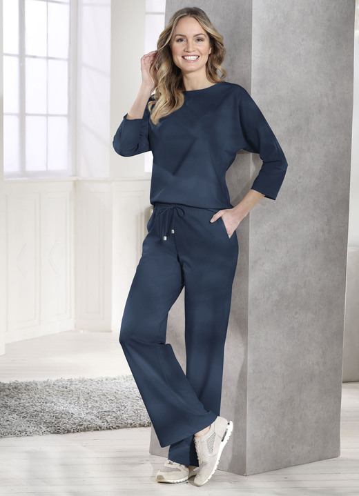 34-Arm - Shirt mit rundem Halsausschnitt Ansicht 2 34-Arm - Shirt mit rundem Halsausschnitt, in Größe 036 bis 052, in Farbe MARINE Ansicht 2
