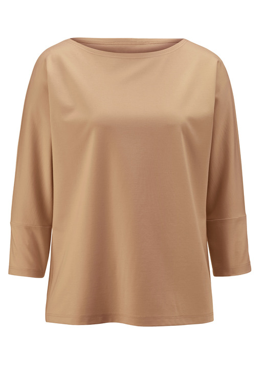 34-Arm - Shirt mit rundem Halsausschnitt 34-Arm - Shirt mit rundem Halsausschnitt, in Größe 036 bis 052, in Farbe CAMEL