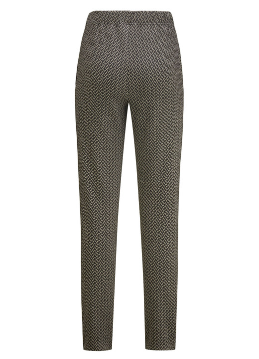 Hosen - Hose in Fischgrat-Dessinierung, in Größe 018 bis 052, in Farbe SCHWARZ-ANTHRAZIT-BEIGE Ansicht 2