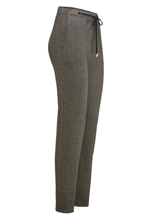 Hosen - Hose in Fischgrat-Dessinierung, in Größe 018 bis 052, in Farbe SCHWARZ-ANTHRAZIT-BEIGE Ansicht 1