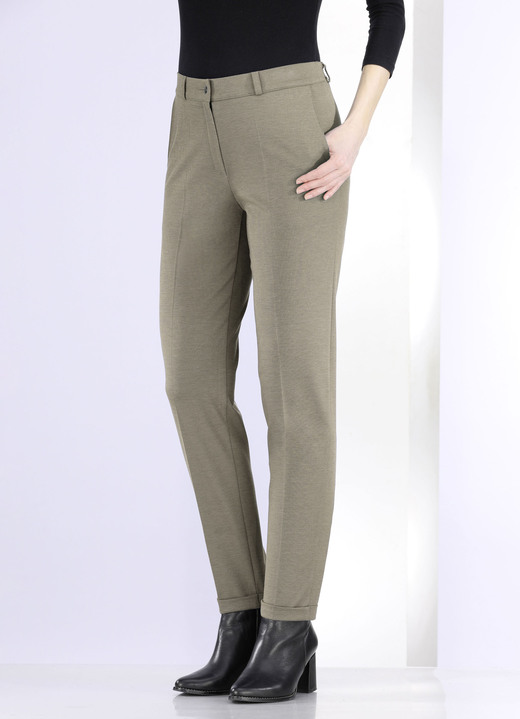 Hosen mit Knopf- und Reißverschluss - Hose mit rückwärtigem Dehnbundeinsatz, in Größe 018 bis 052, in Farbe JEANSBLAU MELIERT Ansicht 12