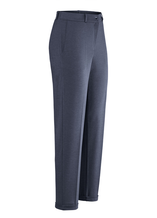 Hosen mit Knopf- und Reißverschluss - Hose mit rückwärtigem Dehnbundeinsatz Ansicht 7 Hosen mit Knopf- und Reißverschluss - Hose mit rückwärtigem Dehnbundeinsatz, in Größe 018 bis 052, in Farbe JEANSBLAU MELIERT Ansicht 7