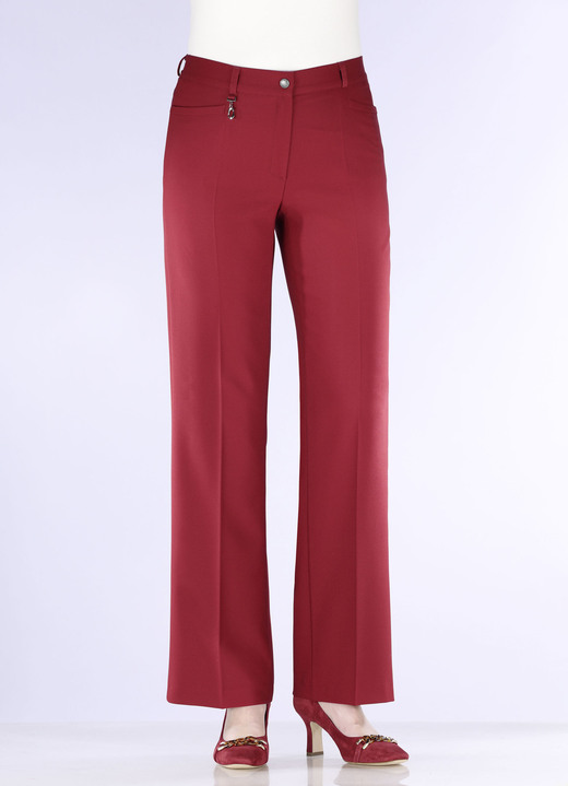 Hosen mit Knopf- und Reißverschluss - Elegante Hose mit apartem Zieranhänger, in Größe 019 bis 054, in Farbe COGNAC Ansicht 6